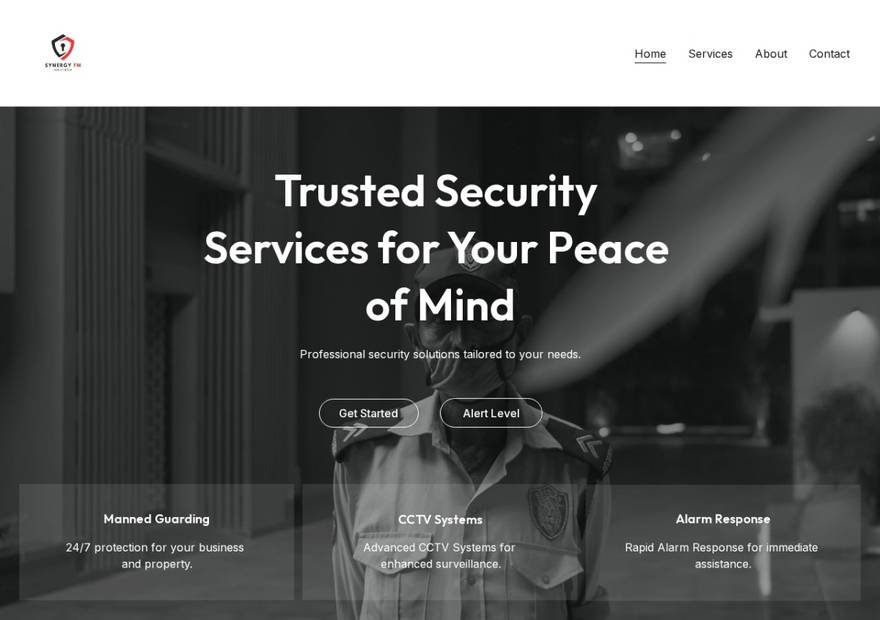 Synergy FM website homepage design — Business Services